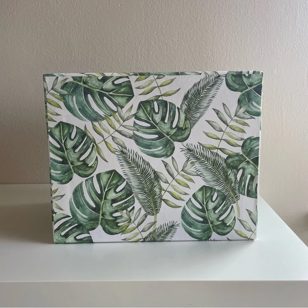 Tropical Leaf Print Storage Box